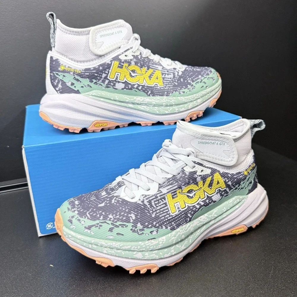 HOKA Speedgoat 6 Mid GTX Women's Size 6.5 Charcoal Grey Goretex‎ 1155153-AYC